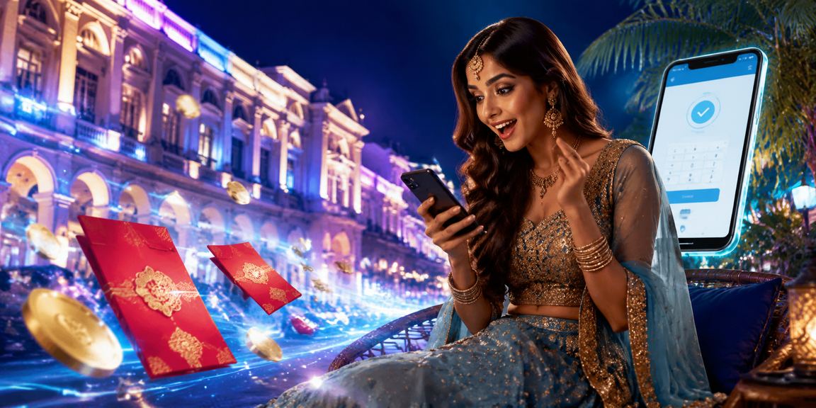 Person placing a bet on mobile device